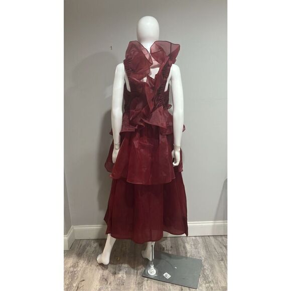 Aje Deep Red Ruffled Prom Dress - Picture 10 of 13